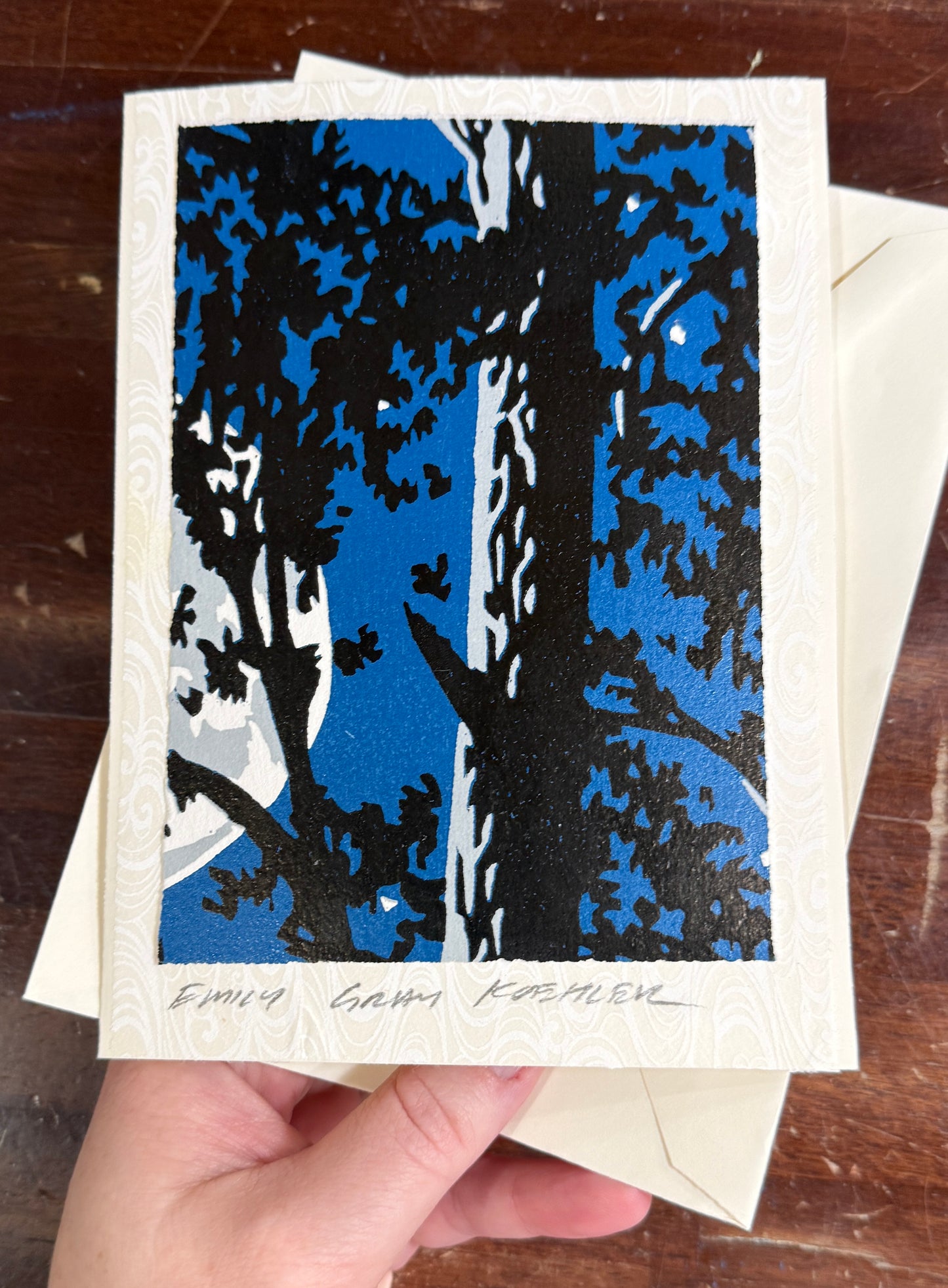 Moon and Tree Art Card