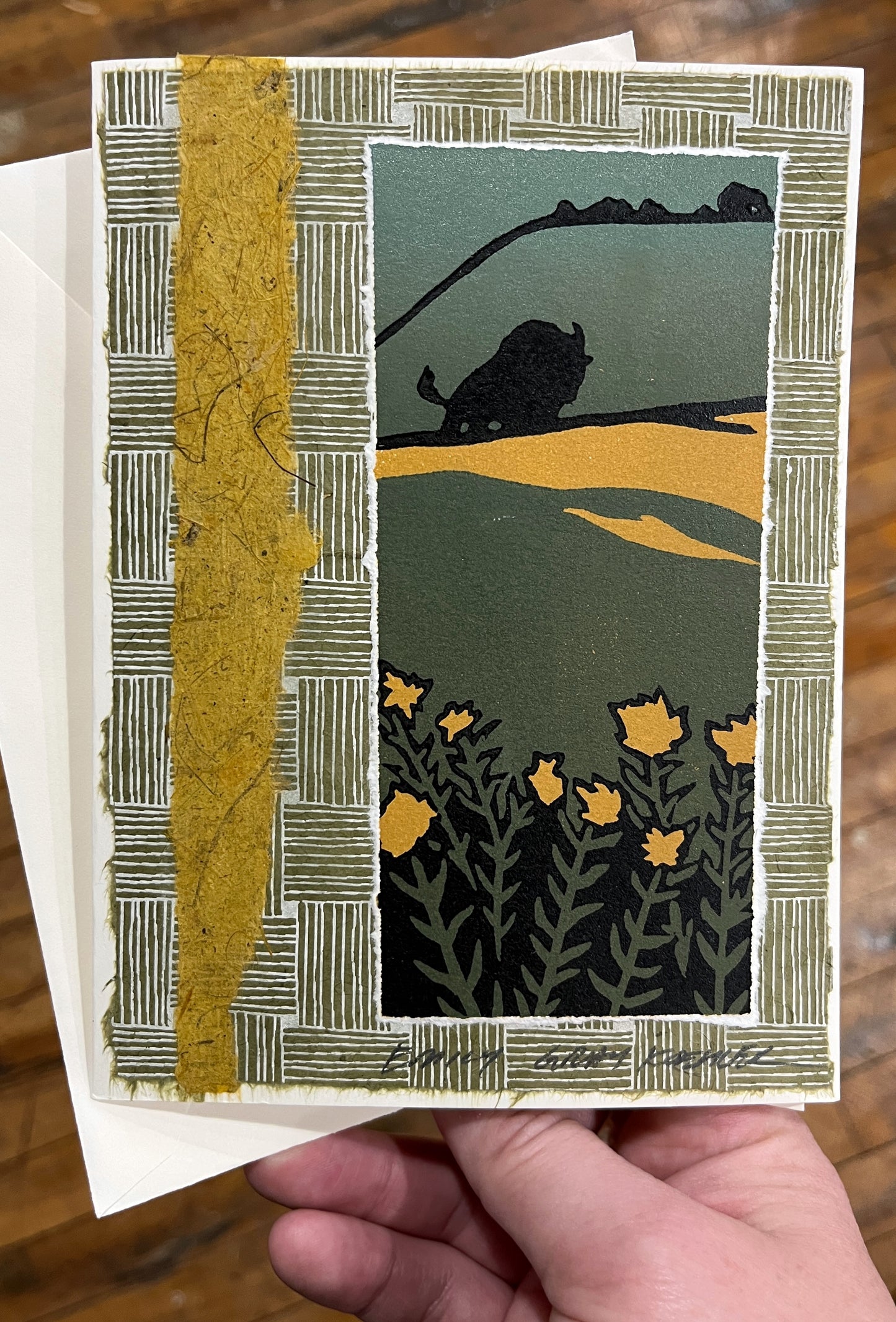 Bison on the Prairie Art Card