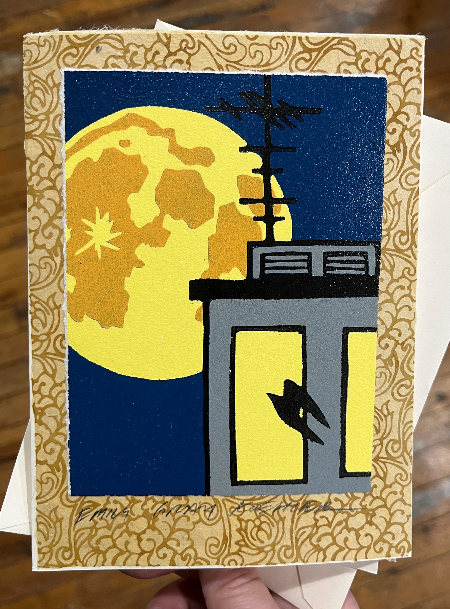 City Moonscape Art Card