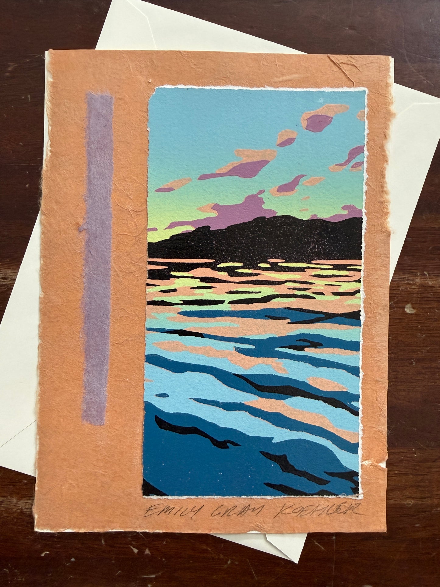 Sunset on the Lake III Art Card
