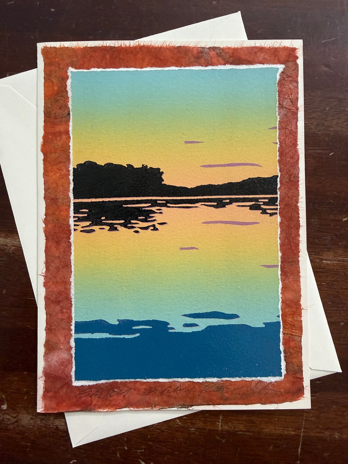 Sunset on the Lake I Art Card