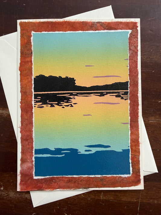 Sunset on the Lake I Art Card