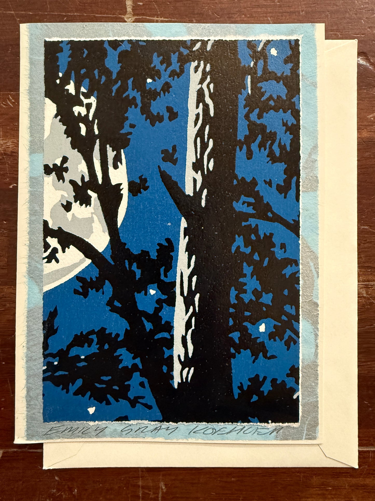 Moon & Trees Art Card