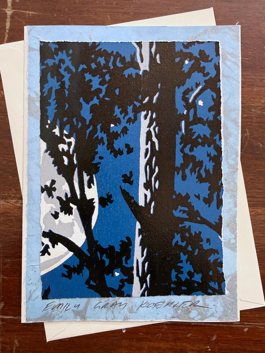 Moon & Trees Art Card