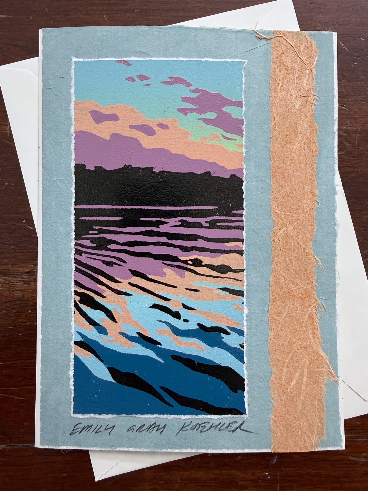 Sunset on the Lake I Art Card