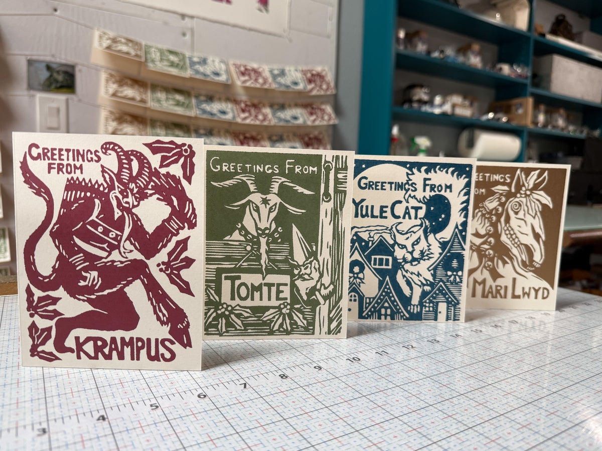 Christmas Cryptid Cards (4 Pack)