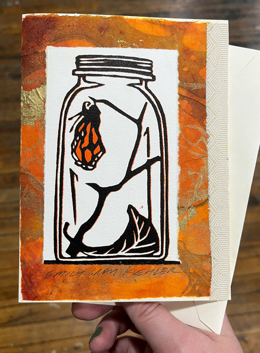 Monarch In Jar Art Card