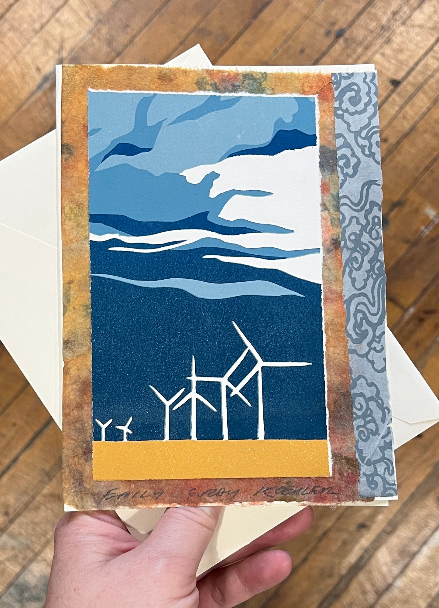 Wind Turbines Art Card