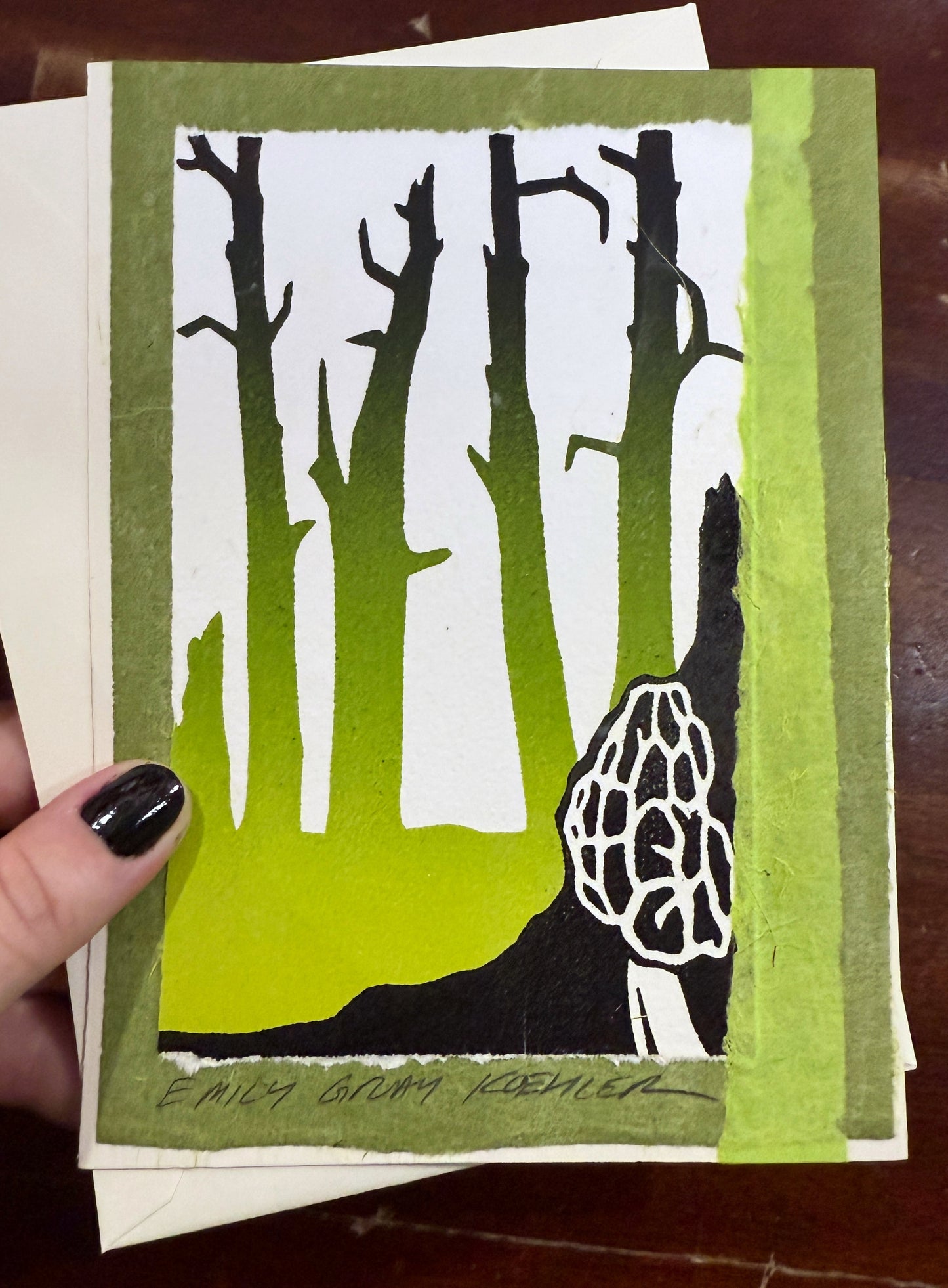 Morel Mushroom Art Card