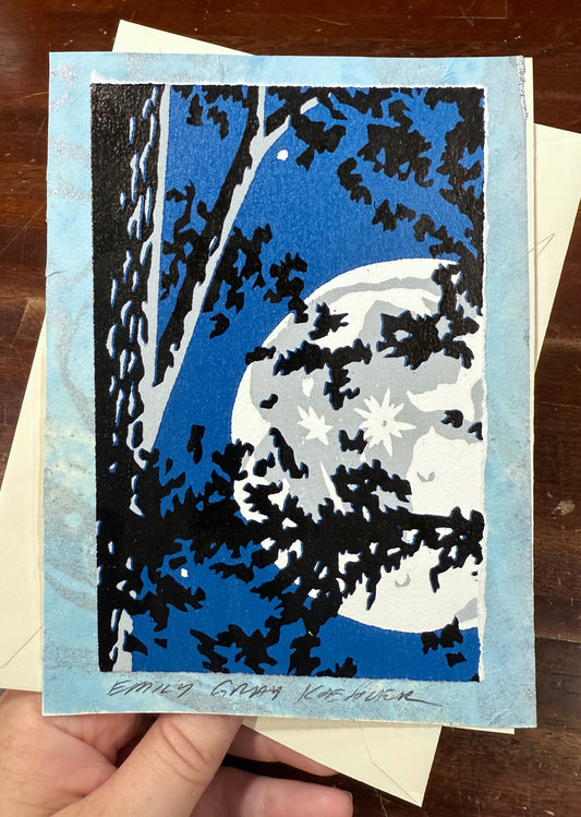 Moon and Tree Art Card