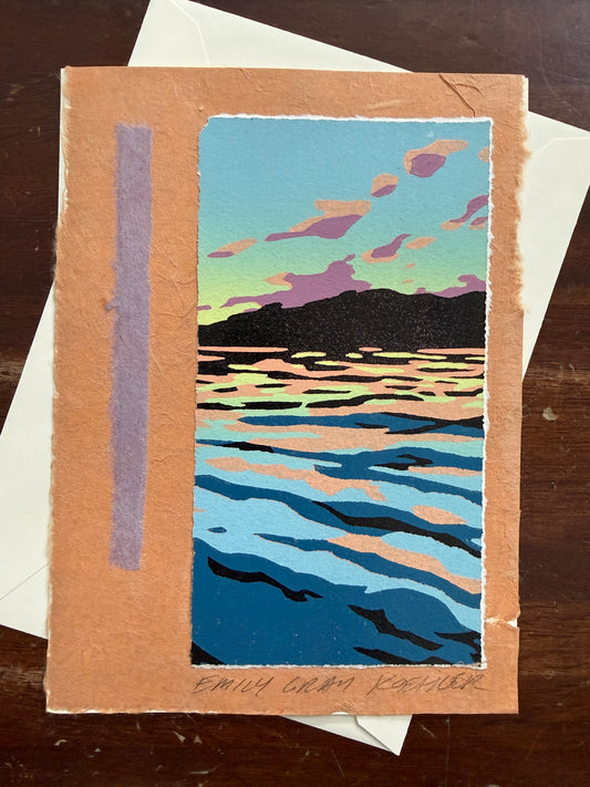 Sunset on the Lake III Art Card